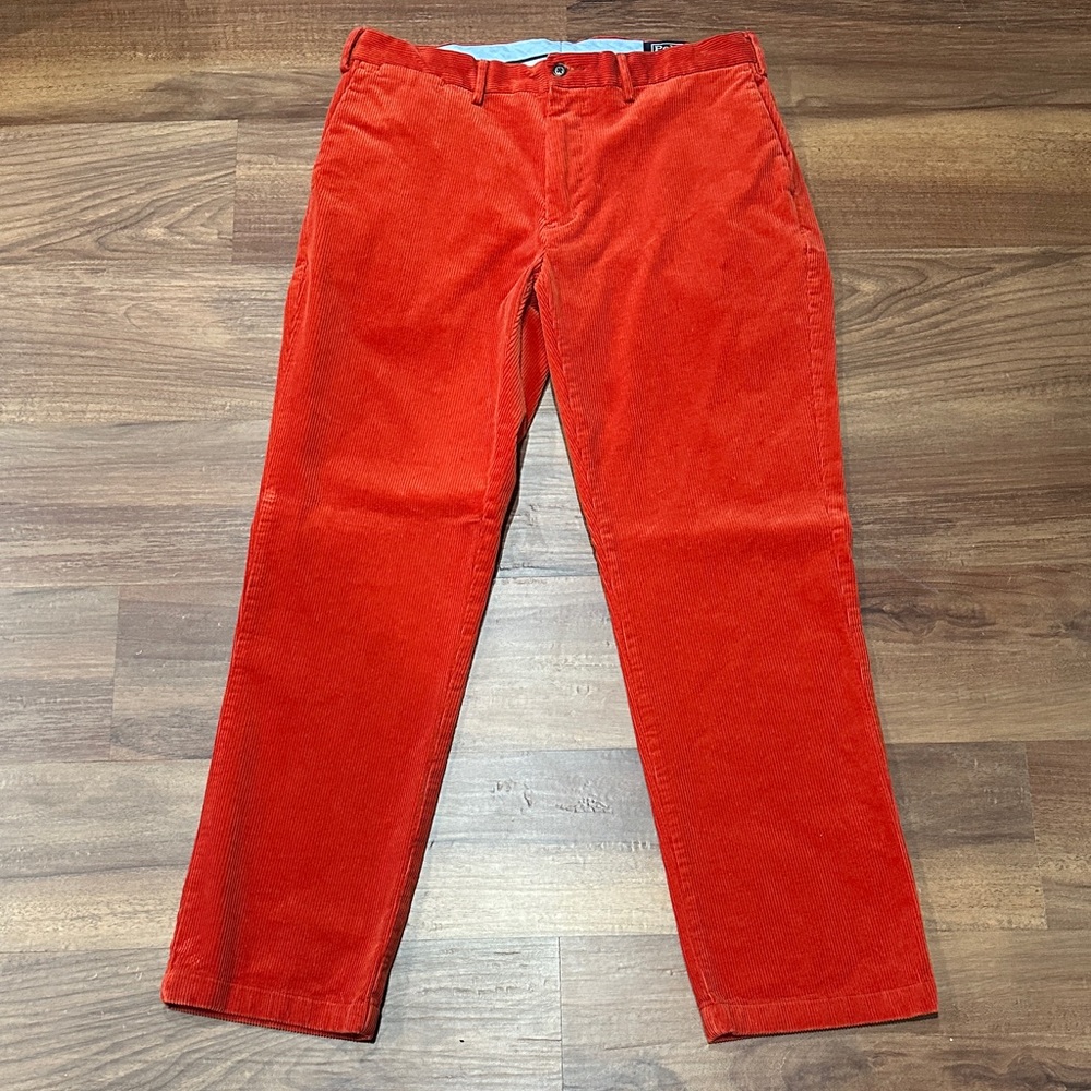 Ralph Lauren Men's Bright Red Corduroy Pants